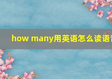 how many用英语怎么读语音